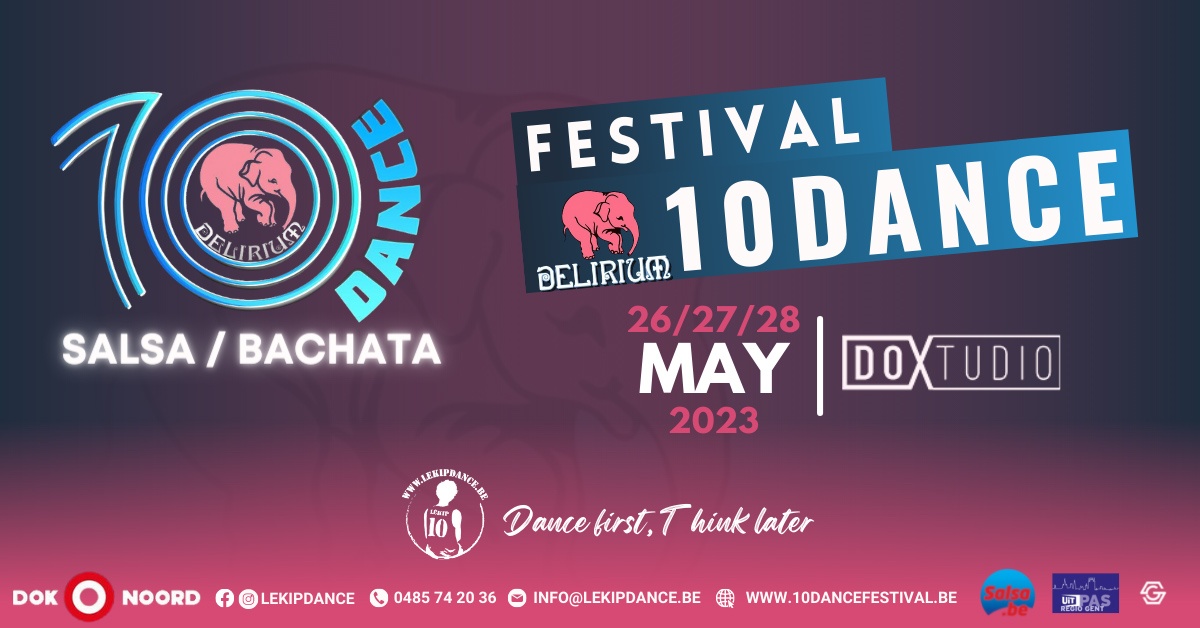 10Dance Delerium Festival Salsa  Bachata Flyer 2022